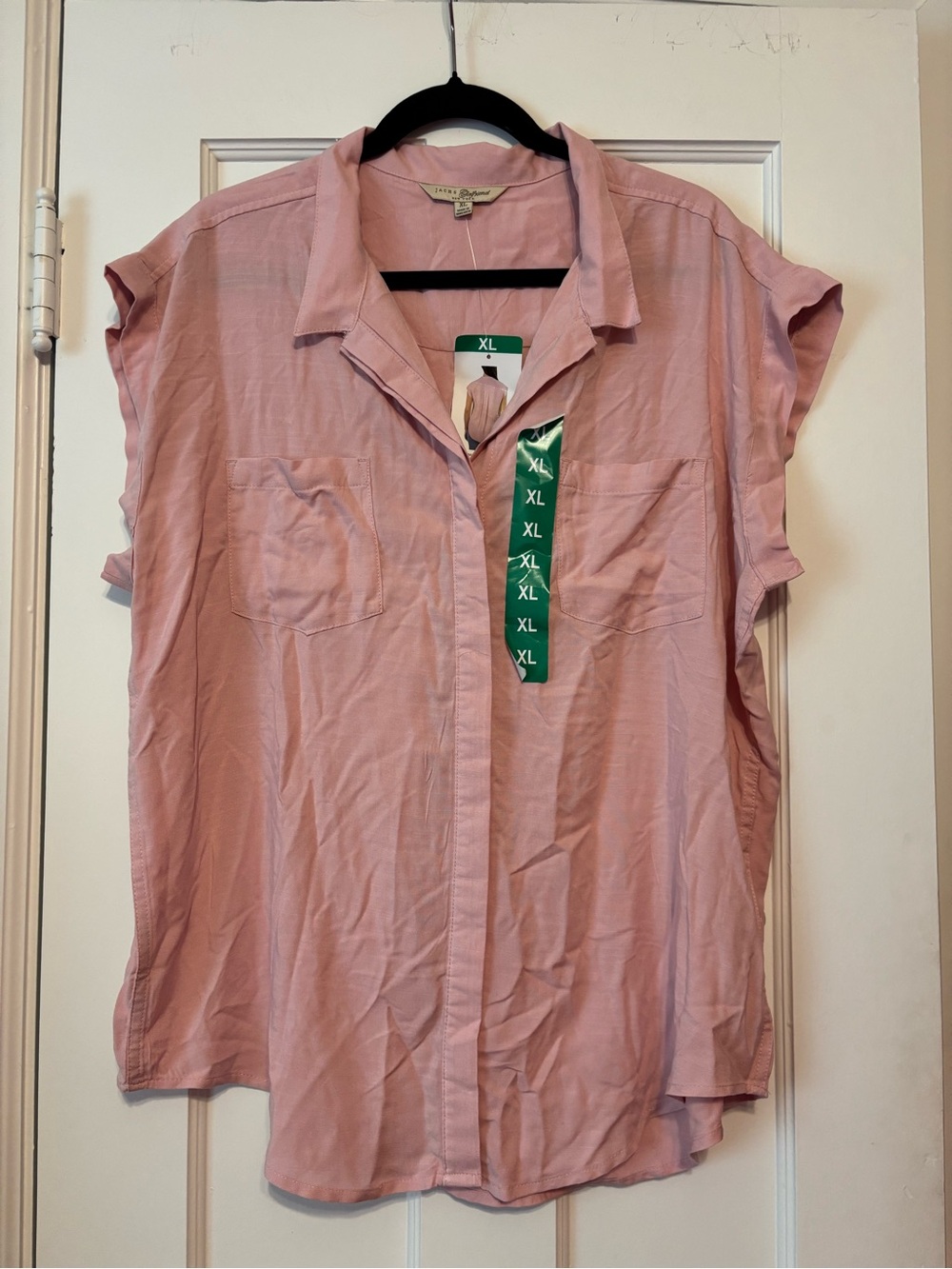 JACHS Girlfriend Soft Pink Button-Front Blouse